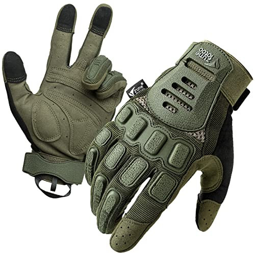 Zune Lotoo Airsoft Handschuhe, Atmungsaktive und Verschleißfeste Paintball Handschuhe mit 3-Finger-Touchscreen, TPR-Aufprallschutz Stoßdämpfende Taktische Gloves mit für Klettern Paintball (M)