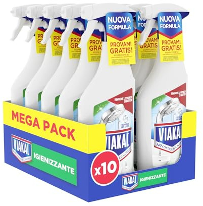 Viakal Sanitiserande spray för att ta bort upp till 100% kalksten med anti-droppteknologi tar bort smuts och bakterier