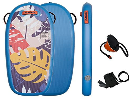FunWater Body Board Inflatable Ultra Lightweight PVC Core Body Board Foldable Surf Bodyborad with Pump for Teens and Adults 37