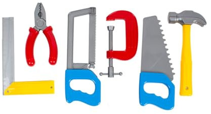 FANCY Set Herramientas de Juguete 6 Piezas - Juego de Herramientas - Taller Mecanico Juguete - Regalo para Niños 3 4 5 6 Años