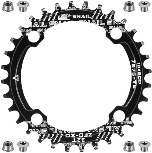 iwobi 104 BCD Single Chainring,36t Round Shape Single Chain Ring,Aluminum Alloy Narrow Wide Chainring,For Road Bikes, Mountain Bikes,Bicycles And Spare Parts（Black）