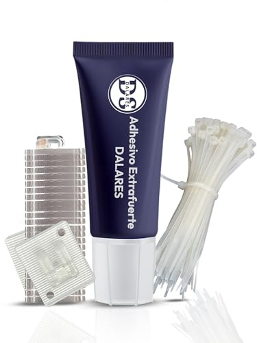 DALARES Kit Fijación de Red para Gatos Sin Taladros | 60 Ganchos Transparentes Anti-UV | 30 Bridas | Adhesivo 115g+4H | Clip Red Gatos Ventanas | Malla Gatos Terraza Sin Taladro | Fijación Red Balcón
