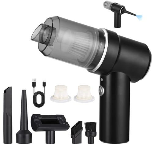Nuxory Aspirador de Mano, 8000PA 120W Aspirador de Mano sin Cable, Aspiradora Potente 8000PA, Aspiradora Sin Cable Coche, Mini Aspirador Portátil Recargable de Mano para sofá Coche Hogar Oficina