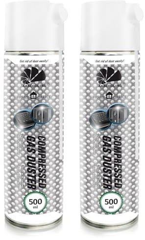 Bürogerätereiniger 2x 500ml AABCOOLING Home&Office Druckluftspray Gas Duster K2, Büro Gerätereiniger, Tastaturreinigung, Druckgasreiniger Druckluft, Büromaterial, Compressed Air, Staubwedel