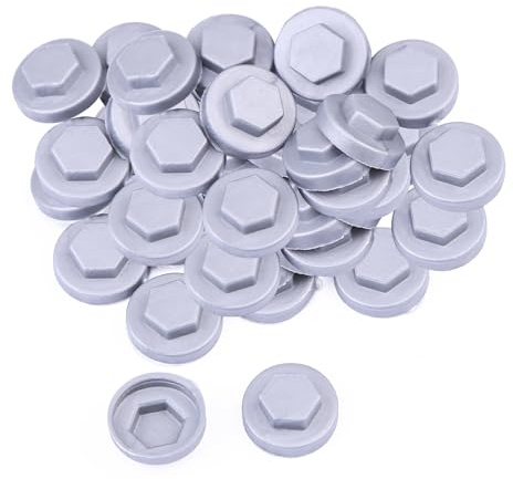 400 Pack Silver Gray 8mm Roofing Screw Caps – Durable Plastic Snap-On Covers for Roofing Screws, Weatherproof & UV Resistant Protective Caps – for Outdoor Roof, Siding, and Construction Projects