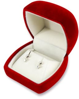 FuninCrea Cofanetto di velluto per orecchini Elegante Scatolina regalo per orecchini, Piccolo organizer per orecchini Scatola portagioie per orecchini per San