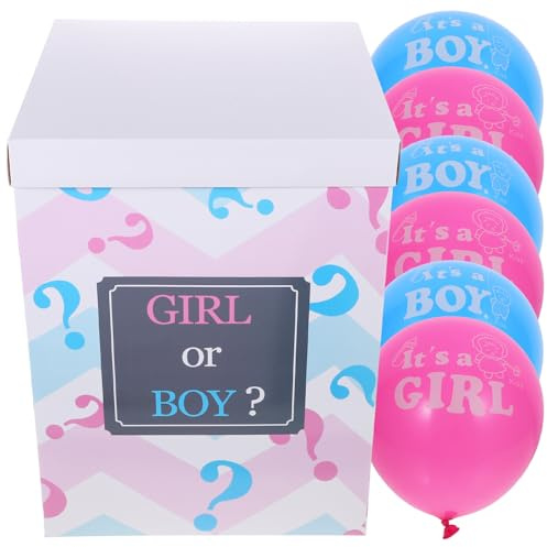 Stobaza Scatola Gender Reveal Con Palloncini Per Baby Shower E Festa Decorazioni Per Annuncio Genere Ragazzo O Ragazza Materiale Stabile Inclusi 3 Palloncini Blu E 3 Rosa