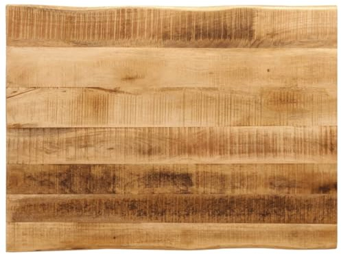 Frdhee Tablero de mesa de café para terraza, tablero de mesa con borde de árbol, 80 x 60 x 3,8 cm, madera maciza de mango rugoso para mesa de comedor, escritorio y mesa de ordenador