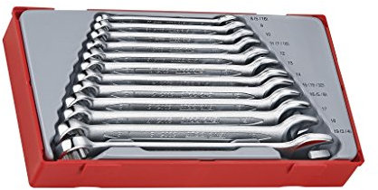 TengTools™ Schweden, kombinierbarer 12-kant-Maul-Ringschlüsselsatz, metrisch, 8-19 mm, CrV Werkzeugstahl, 12-teilig