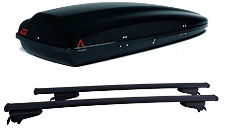 G3 BM61H11+AZ03060002 - Box da Tetto ARJES 480 + Barre PORTATUTTO in Acciaio Modello CLOP per Auto con Railing INTEGRATI