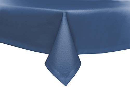 texpot Tischdecke 110 x 110 cm Blau Leinenoptik Lotuseffekt Fleckschutz Bügelfrei Tischtuch