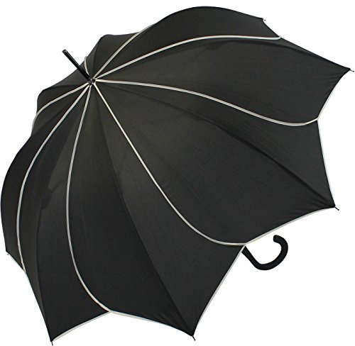 Pierre Cardin Stockschirm Damen groß stabil mit Automatik - Sunflower - schwarz