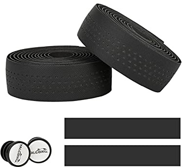 Akkem Guidoline Velo, Ruban de Guidon de Vélo, 2 Ruban, Route Velo, Accessoires, Noir, 2.1 m x 30 mm x 3 mm