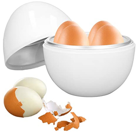 Schneller Eierkocher, Kocher Für Gekochte Eier, Eier Testsieger Kocher Für Hart Gekochte Eier Kapazität Für 4 Eier Kompaktes Design Abs-Material Eierform Mikrowellenfunktion Eierkocher Für Zuhause