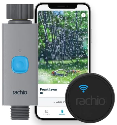 Rachio Smart Hose Timer with WiFi Hub for Outdoor Watering | Easy Faucet Install, Automate Water & Sprinkler Schedules for Lawn, Garden, & Yard Care.