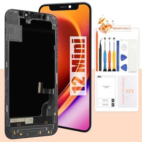 Pantalla de repuesto para iPhone 12 Mini para iPhone A2399, pantalla LCD A2176, A2398, A2400, piezas de reparación de montaje digitalizador (negro)