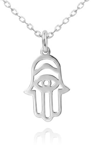 Passo Cadena plata mujer con colgante Mano de Fatima - Amuletos de la suerte y proteccion - Ideal como regalos para mujer, se envía presentado en una cajita