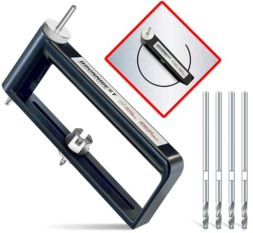 BRUNNWEST Adjustable Sheet Metal Hole Cutter with 4 Extra BITS, Sheet Metal Circle Cutters, Metals Holes Saw, HVAC Ductwork/Duct Hole Cutter - Cut 2-12” Circles Holes in 24Ga Steel and 26Ga Stainless