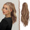 FESHFEN Coleta Postiza Larga con Pinza, Ondulada Cola de Caballo Extensión 50 cm Clip de Garra en Extensión Ondulado Extensiones de Cabello Sintética para Mujeres Castaño & Rubio