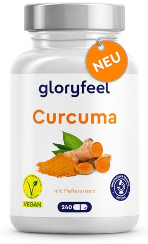 Curcuma avec Extrait de Poivre, 240 Capsules, Curcumine Pur avec Piperine d'Origine Indienne, 7 Mois de Cure, 700 mg par Dose Quotidienne, Fortement Dosé, 100% Végétalien, Sans Additifs, 100% Végan