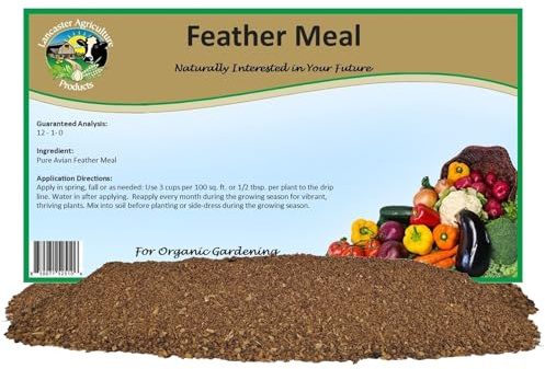 Feather Meal Fertilizer 16 Pounds for Gardens, Containers, Trees, Shrubs, Row Crops, Perfect for Corn, Tomatoes, Fall Harvested Vegetables - Lancaster Agriculture Products