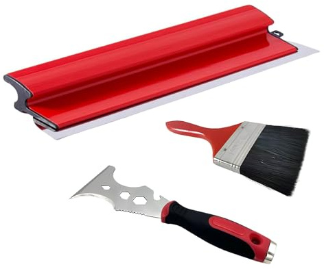 Drywall Skimming Blade Smoothing Spatula Plastering Wall Plastering Tools, High Grade Drywall Skimming Blade for Plastering (16inch/40cm with Accessories)