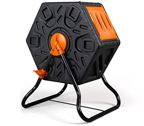 Cubo de compostaje para exteriores, 60 L, compostador para jardín y cocina, sistema de compostaje giratorio para reciclaje eficiente de residuos