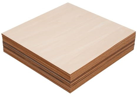 KANBCNG Lot de 30 plaques de bois de tilleul multiplex de 3 mm pour travaux manuels, travaux manuels, plaques en bois de tilleul, 40 x 40 cm, bois contreplaqué, pour peinture, gravure, etc
