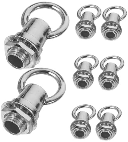 WEKADRIN Ganci a Vite M10 Catena Robusta e Stabile per Lampadari Sospesi 8 Pezzi in Lega di Zinco e Ferro in Argento per Uso Professionale e Progetti Fai-da-te