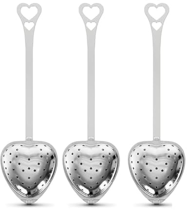 VAEIORP 3 Pcs Infusore per Tisane in Acciaio Inox Filtro per Tè e Tisane Sfuse a Forma di Cuore