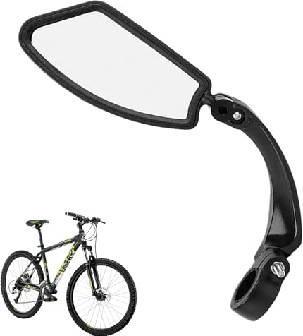 Espejo Para Bicicleta con Gran Campo de Visión HD, Espejo Retrovisor Bicicleta, Retrovisores Moto – Rétroviseur Convexo 360° Giratorio y Retráctil – Resistente y Duradero Para Bicicletas y E-Bikes ﻿