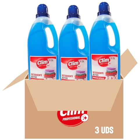 Clim Profesional Gel Activo Detergente Lavadora 2L Ropa Delicada. Potencia Color y Elimina Manchas Difíciles