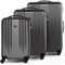 FERGÉ Kofferset Hartschale 3-teilig Marseille Trolley-Set - Handgepäck 55 cm, L und XL 3er Set Hartschalenkoffer Roll-Koffer 4 Rollen 100% ABS grau