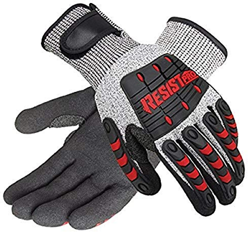Galeton 12224-L 12224 Galeton RESIST PRO ANSI Level 4 Cut Resistant 4 Gloves with Impact Protection, Large, Gray