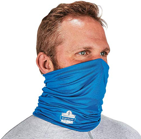 Ergodyne Chill-Its 6487 Kühlendes Halstuch, mehrere Tragevarianten, Stirnband oder Gesichtsmaske, Blau