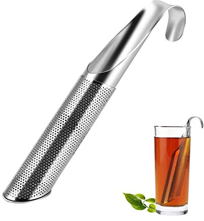 Infusore per tè a Pipa - Colino da tè con Manico Lungo,Filtro per tè con Pipa a Bastoncino per Foglie di tè sfuse, ripiano per stoviglie a Maglia fine per Uso Alimentare