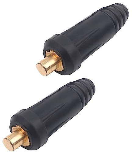 Lot de 2 connecteurs de câble de soudage, DKJ10-25 mâle en caoutchouc et laiton, raccord rapide pour machine à souder électrique