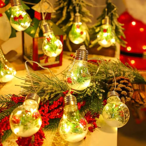 ACAREY Weihnachtsdeko Lichterkette Batterie/Fernbedienung Weihnachtskugeln Lichter 3M mit 20 LEDs, Lichterkette Außen Lichterketten Wasserdicht Für Party Hochzeit Weihnachten Beleuchtung Deko (1.5M)