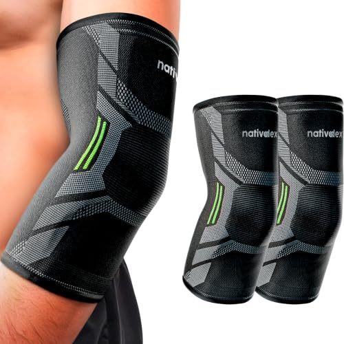 NativoDex Elbow Support for Men & Women, Tennis Elbow & Golfers Elbow | 2 x Compression Elbow Braces for Tendonitis · Ideal for Gym, Weightlifting & Golf