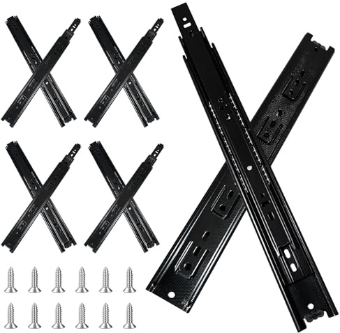 Schubladenschienen vollauszug 4 paar (8 Stück), 25,4 cm Schubladen Schienensystem Kugellager Strapazierfähig 45KG Tragkraft