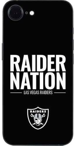 Skinit Decal Phone Skin Compatible with iPhone 16e - Officially Licensed NFL Las Vegas Raiders Team Motto Design