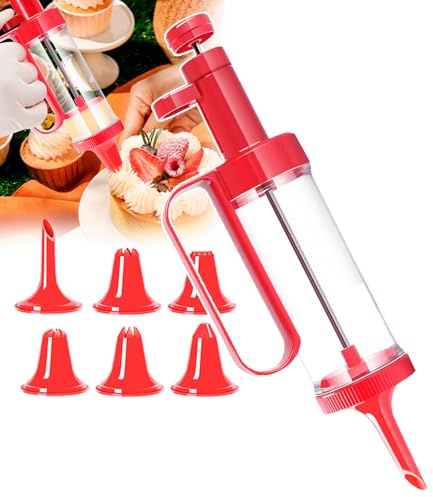 Kit De Prensas Para Galletas, Máquina De Acero Inoxidable Para Prensar Galletas, Con 20 Discos Y 4 Boquillas Para Glaseado, Para Hornear Postres Y Decoración De Pasteles,Red