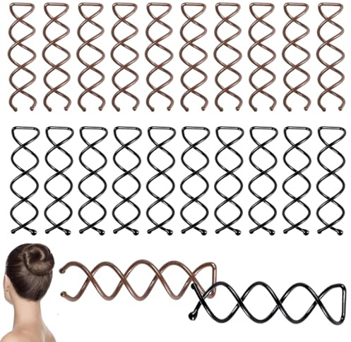 20 Espiral hair clip,Horquillas para el pelo,Accesorios giratorios, horquillas para el cabello, pinzas para el cabello adecuadas para diferentes peinados