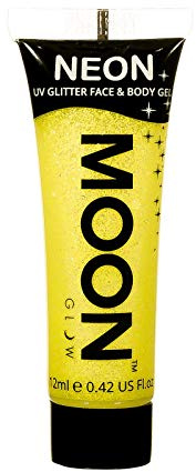 Moon Glow - Neon UV Glitter Face & Body Gel - 12ml Yellow – Glitter Face Paint
