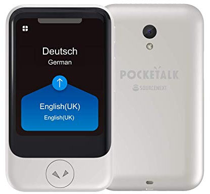 POCKETALK “S” Voice & Camera Translator White – Two-Way AI Translation Device with Built-in Global Data, Works in 130+ Countries, Supports 82 Languages