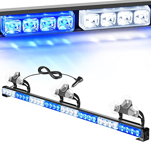 Nilight Traffic Advisor Emergency Strobe Light Bar 35Inch 32LED 21 Flash Patterns Directional Safety Warning Lights with Cigar Lighter on Trucks Police Cars Construction Vehicles