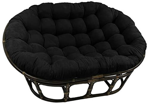 TDHLW Doppel Papasan Cushion Stuhlkissen Groß Hängend/Ei/Schaukel/Hängematte Chair Cushion, Outdoor wasserdichte Garten Papasan Chair Cushion Verdicken Bequem Weich, Nur Kissen,Schwarz,65 * 45 in