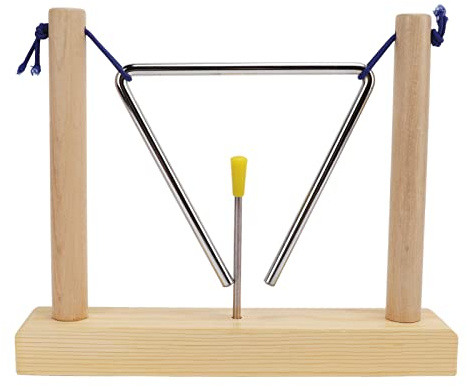 Hand Percussion Triangle with Beater Holder Musical Percussion Instrument Set for Performance Playing
