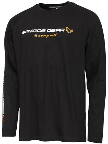 Savage Gear Chemise de pêche à manches longues pour la pêche au poisson prédateur avec logo Signature
