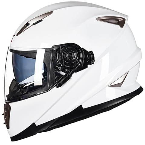 RUYICZB Casque De Moto Intégral Approuvé par Le Dot, Double Pare-Soleil, Casques Rabattables avec Système De Ventilation Électrique, Casque Quatre Saisons pour ATV Crash Racing,A,L